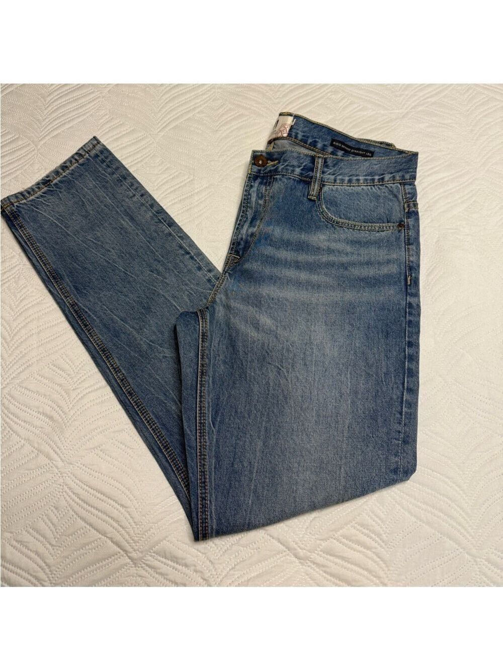 91 Denim Men’s Blue Stonewashed Bootcut Jeans. Size 34 x 34